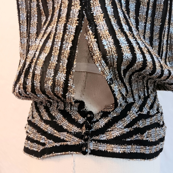 Wow! Vintage 80s sheer metallic sparle Victorian style shirt. Small Rimini - Picture 12 of 16